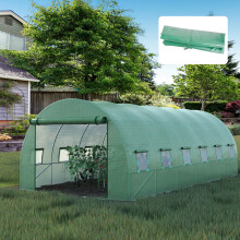 6x3m Greenhouse Replacement Cover, PE Polytunnel Replacement Canopy with Door