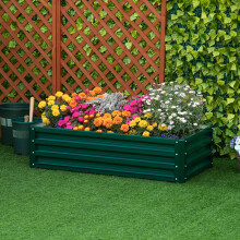 Galvanized Metal Raised Garden Bed, 120x60cm Modular Planter for Vegetables