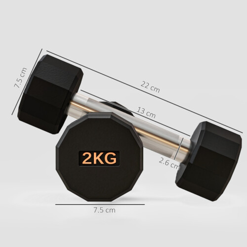 2x2kg Dumbbells Set – 12-Sided, Non-Slip Grip 2