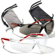 Safety Glasses ANSI Z87.1 Protective Eyewear, SuperClear UV Protection, Lightweight Comfort Fit, 2 Pairs with Neck Cords and Cases