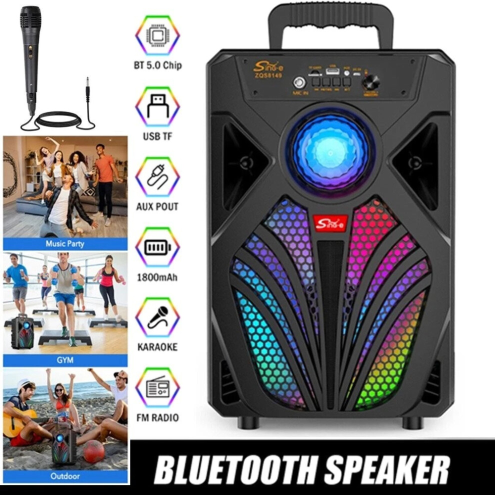 Bluetooth Portable Wireless Speaker With Mic Subwoofer Heavy Bass Party Outdoor Indoor 4042730979238
