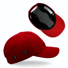 Red Safety Bump Cap Hard Hat Baseball Style with Lightweight Impact Protection and Adjustable Fit