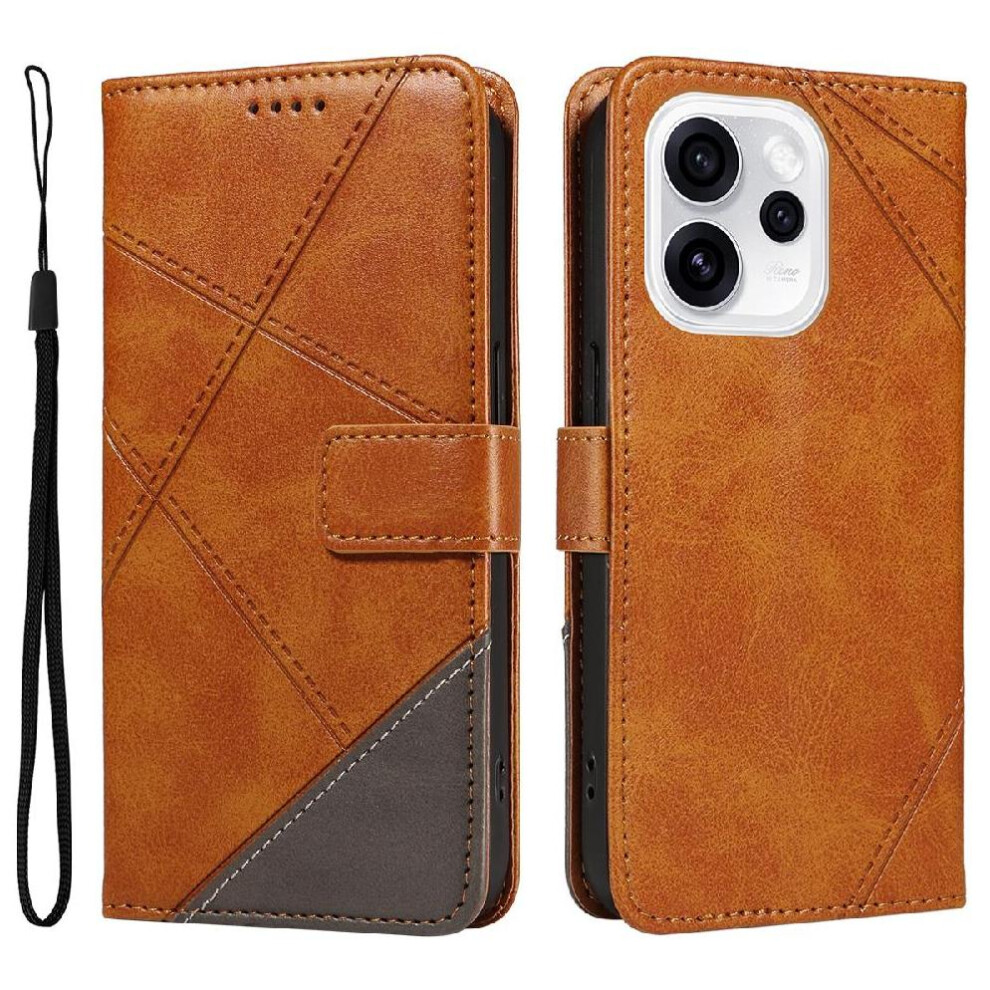 Photos - Case  Flip  For OPPO Reno 15 Pro 5G With Diamond Stitching Leather Phone Protection  And Card Slot High-Quality