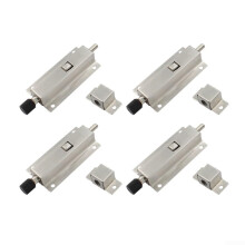 Stainless Steel Door Latch 4 Pack 4 Inch Sliding Bolt Lock with Automatic Spring Button and Childproof Safety Design