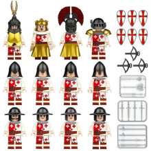 12 PCS St George Cross Legion Minifigure Building Set Wargaming Toys Birthday Gift for Kids