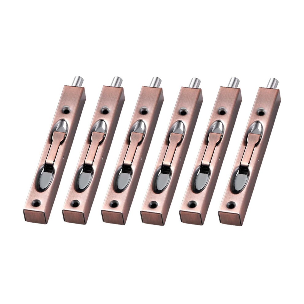 6 Pcs Flush Bolt Door Lock 6 Inch Red Bronze Stainless Steel Double Door Latch For Enhanced Security 9330225532361