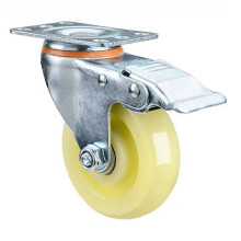 4 Inch Heavy Duty Nylon Caster Wheels with Brake, Silent Swivel Casters for Trolley and Furniture