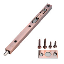10 Inch Red Bronze Flush Bolt Door Lock, Stainless Steel Lever Action Security Slide for French and Double Doors