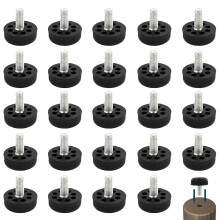24 PCS Adjustable Furniture Levelers, Stainless Steel Leveling Feet for Tables Cabinets Chairs, Heavy Duty Anti‑Slip Floor Protection