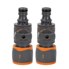 Garden Hose Pipe Tube Quick Release Valved Connector with-2