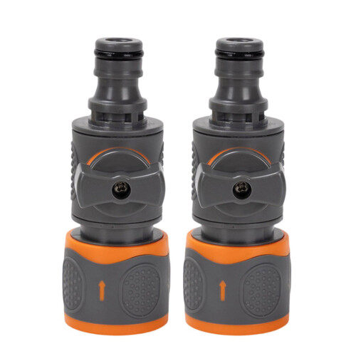 Garden Hose Pipe Tube Quick Release Valved Connector with-2