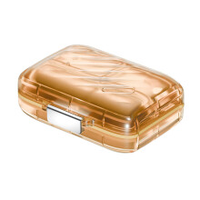 Durable ABS+PP Weekly Pills Box Secure Medicine-Tea color