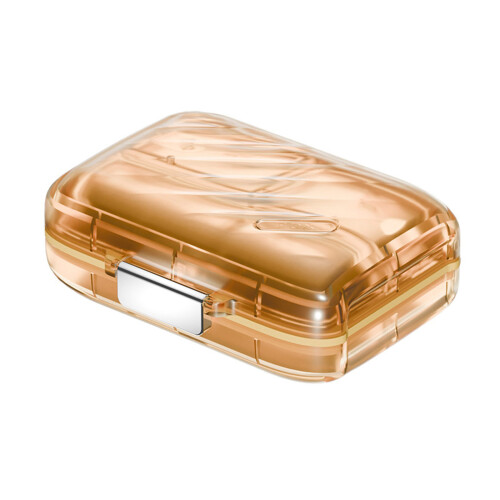 Durable ABS+PP Weekly Pills Box Secure Medicine-Tea color