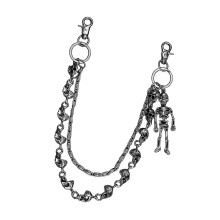 Edgy Skull Head decoratieve metalen ketting Zoete en coole-Zwart
