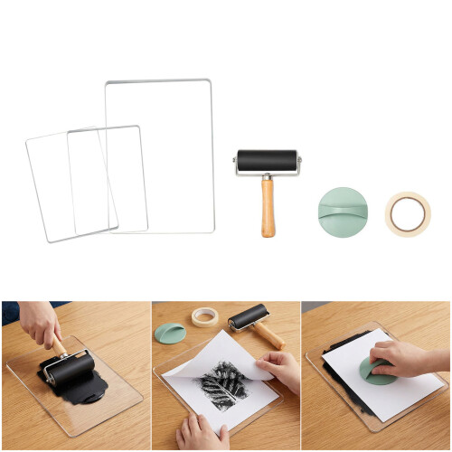 Gel Printing Plates And Roller Accessory For Various Craft 1