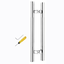 Stainless Steel Glass Door Pull Handle 50cm Double Side Mounted Easy Grip Brushed Silver Finish