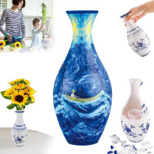 3D Puzzle Vase for Adults with 160 Curved Pieces, Glue Assembly, WaterHolding DIY Flower Decor