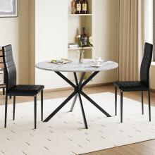 Foldable Round Dining Table and 2 Chairs Set