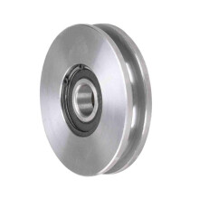 58mm Heavy Duty Wire Rope Pulley Wheel UShaped Iron Door Groove Track Guide Wheel Smooth Bearing Rotation