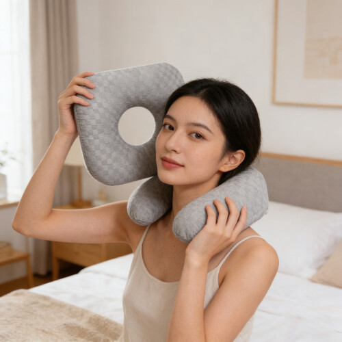 Comfortable Ear Relief Pillow With Ventilation Designs-Black 2