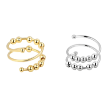 Verstellbare Anti-Stress-Ringe mit drehbaren Perlen 2er-Pack Multicolor1 S