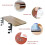 Foldable Under Desk Keyboard Tray with Mouse Platform, Clamp On Ergonomic Adjustable Desk Extender, Beige 50x25cm 3