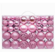 Christmas Baubles Unbreakable Plastic Ball Set Reusable Pink 100 Pieces