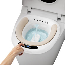 Electric Sitz Bath for Toilet Seat with Warm Soak Relief for Hemorrhoids and Postpartum Care, PU White