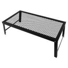 21.7x11.8 Inch Folding Campfire Grill Grate, Heavy Duty Mesh Outdoor Cooking Rack for BBQ, Picnic, RV, Beach, Black