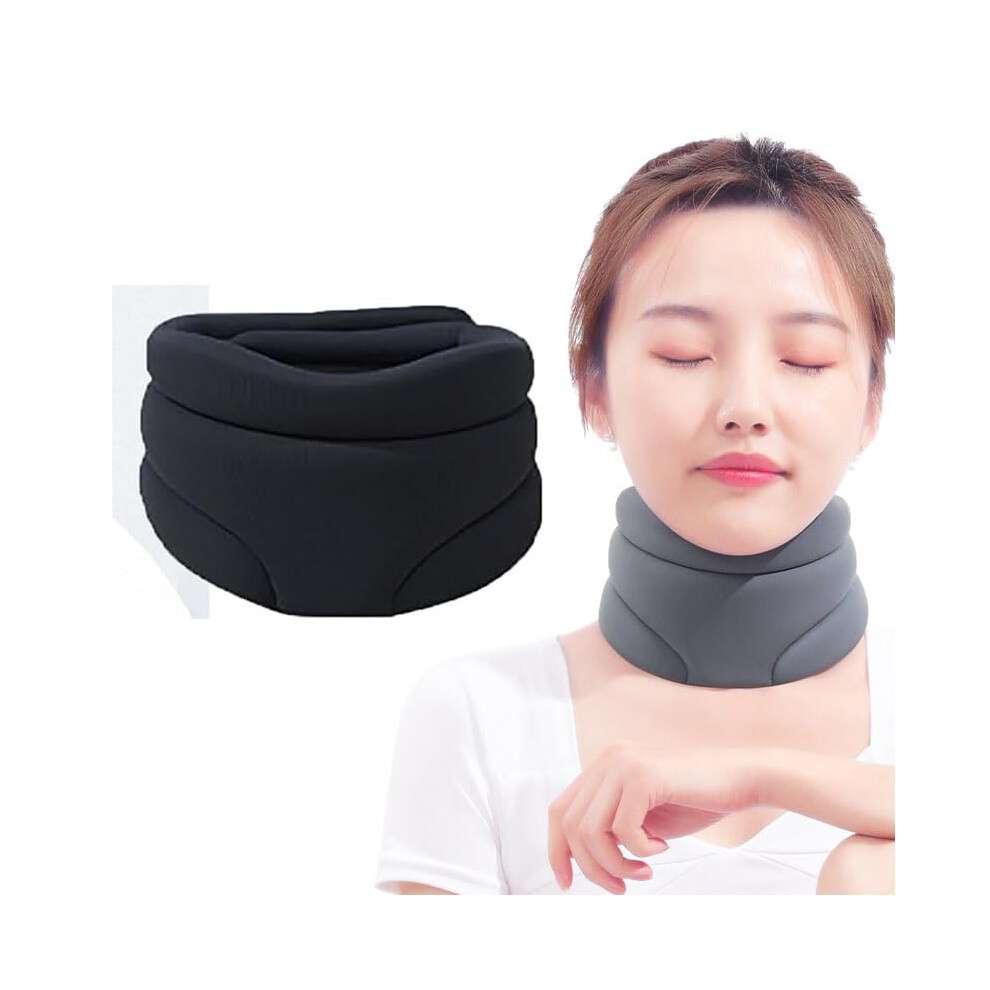 Black Anti Snoring Neck Brace For Sleeping, Ergonomic Memory Foam Cervical Support For Pain Relief, Adjustable 2024