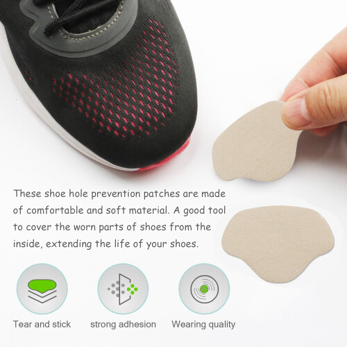 Shoe Hole Repair Patch 2 Sizes 4-Pair Beige 2