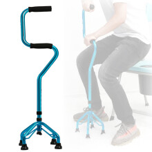 Adjustable Quad Walking Cane for Seniors, SelfStanding Lightweight Aluminum Cane with NonSlip Grip