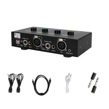 Headphone Amplifier 2 Channels Stereo Audio Amplifier with Power Adapter Earphone Amp Regular Model