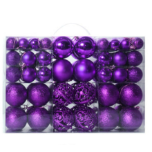 Baubles Premium Plastic Ornament Set Reusable Purple 100 Pieces Wedding and festive decorations