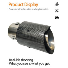 Car Universal Carbon Fiber Muffler Tip Exhaust System Pipe, Stainless Steel Exhaust Tips 2.5inch Inlet 3.5inch Outlet