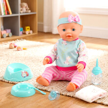 BiBi Doll Interactive Baby Girl Doll with Accessories Cry & Drink & Wet Gift for Kids