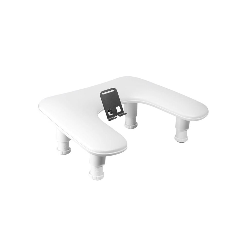 Tauoh White Arm Rest For Nails Tech,Manicure Nail Arm Rest With Rotating Phone Stand, U Shaped Height Adjustable