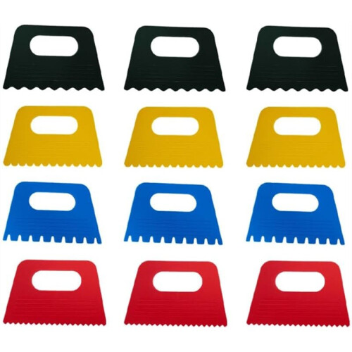 12 Pack Plastic Paint Scraper Plaster Texture Tools Kit Paint Scraper Tool, DIY Art Supplies for Graffiti, Painting