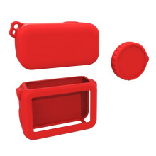 Silicone Case for Osmo with Lens Cap Dirt-Proof Protective Case for Osmo Action Camera Red