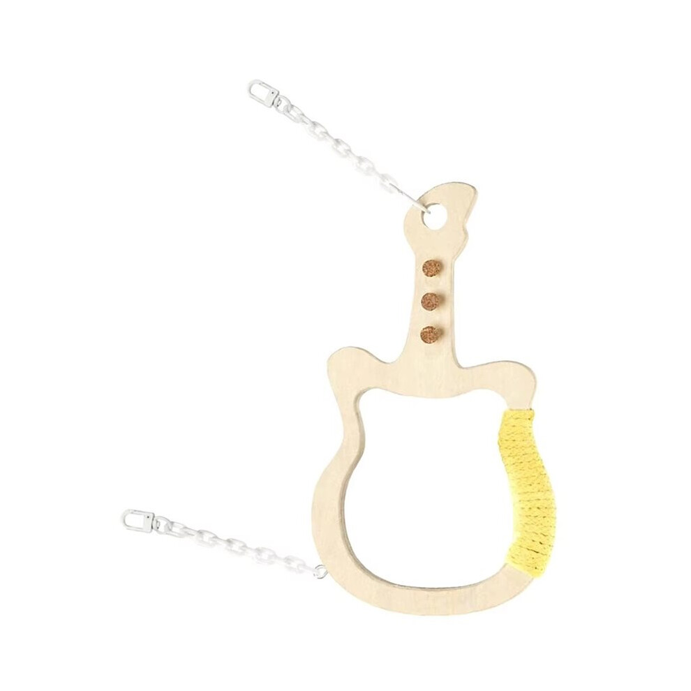 Tauoh Bird Perch Interactive Guitar Toy Stand Natural Wood Perches Bird Swing For Climbing Grinding Parakeet Cockatiel Macaw