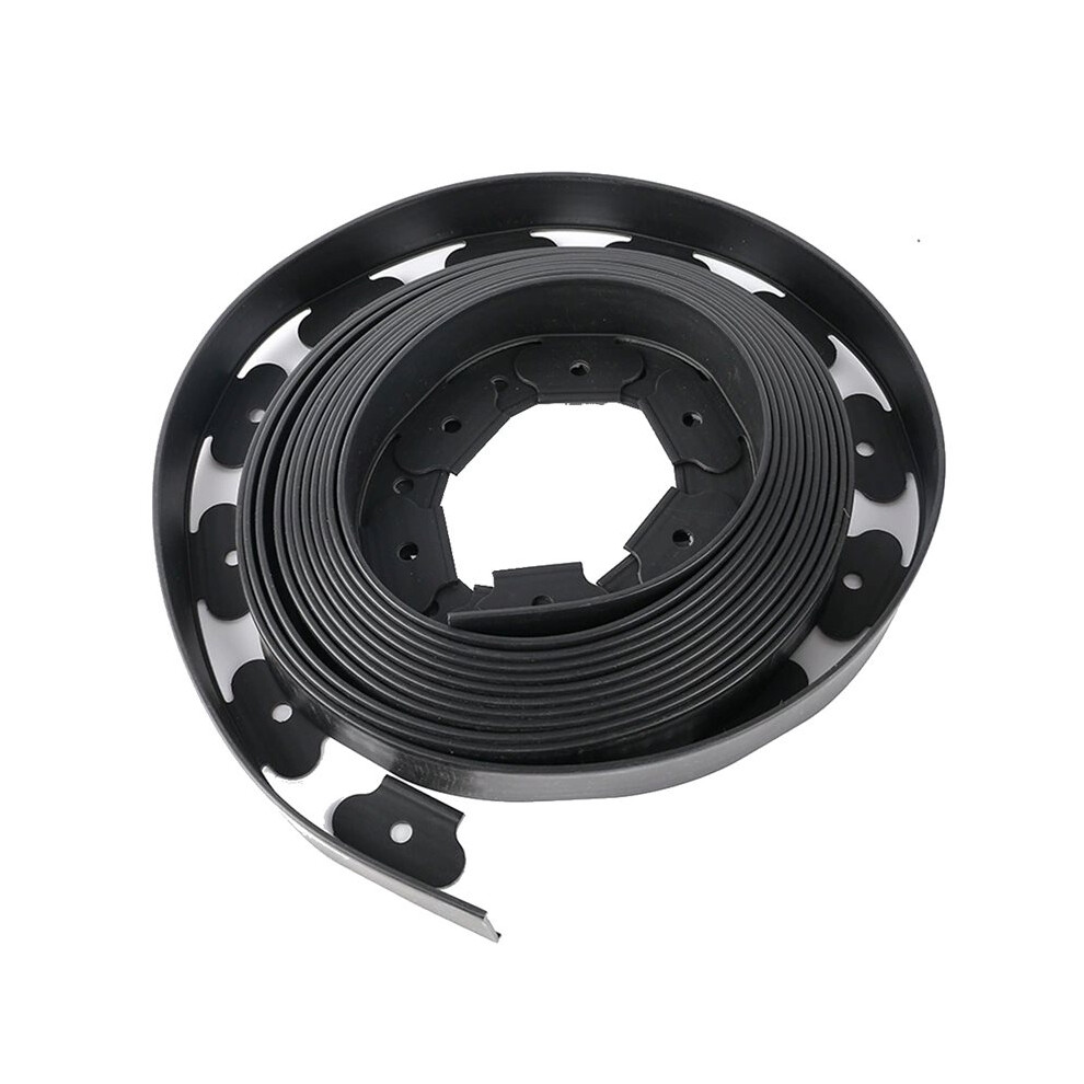 Tauoh 5X5cm 10M Landscape Edging Length No Digging Garden Edging Kit Include 30 Spikes Yard Edging Fence Black