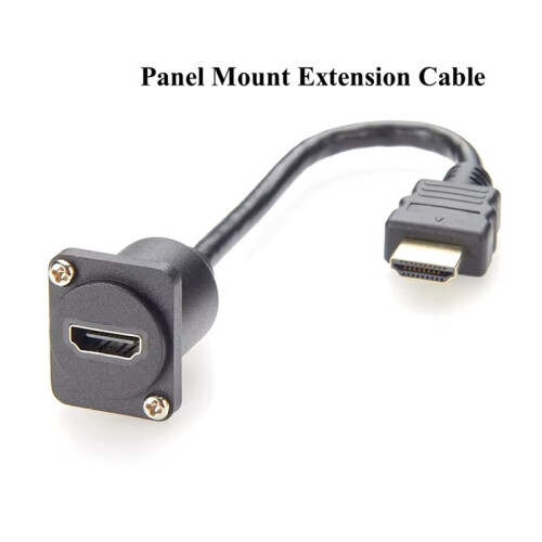 D Type High Definition Multimedia Interface Panel Mount Cable Male to Female Cable Flange Mount Pass Through Socket 2