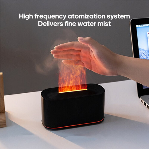 USB  Aroma Diffuser Essential Oil Diffuser Simulation Flame Essential Oil Aromatherapy Desktop Air Humidifier Black 1