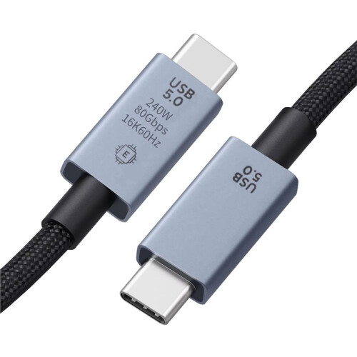 USB 5 Cable 80Gbps 240W 8K 60Hz for  5 Fast Charging for Thunderbolt3 USB 5.0 USB C to C Data Transfer Cable 1