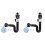 2X Deodorant Downpipe, Drain Pipe, Wash Basin Accessories, Leak Proof, Bathroom Sink Drain Kit 1