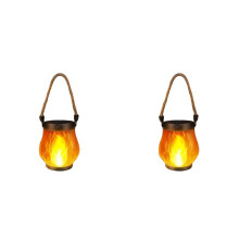 2X Flame Solar Lantern Magical Dancing Flames Solar Torch Lights Flickering Flames Hanging Waterproof Light