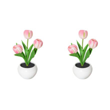 2X Tulip Lamp Lights Table Lamp Flower Desk Lamp Led Tulip Night Light for Living Room Bedroom for Home Living Room