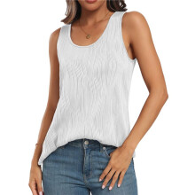 Women'S Dressy Business Casual Tank Tops Summer Sleeveless Trendy Blouses Flowy Work Shirts White XS
