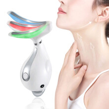 Masseur électrique dauphin pour le cou, masseur vibrant portable pour le cou et le visage (blanc nacré)