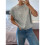 Damen Rippenpullover Rundhalsausschnitt Kurzarm Lockere Passform Blumenmuster Strickpullover Tops Silber XL 2